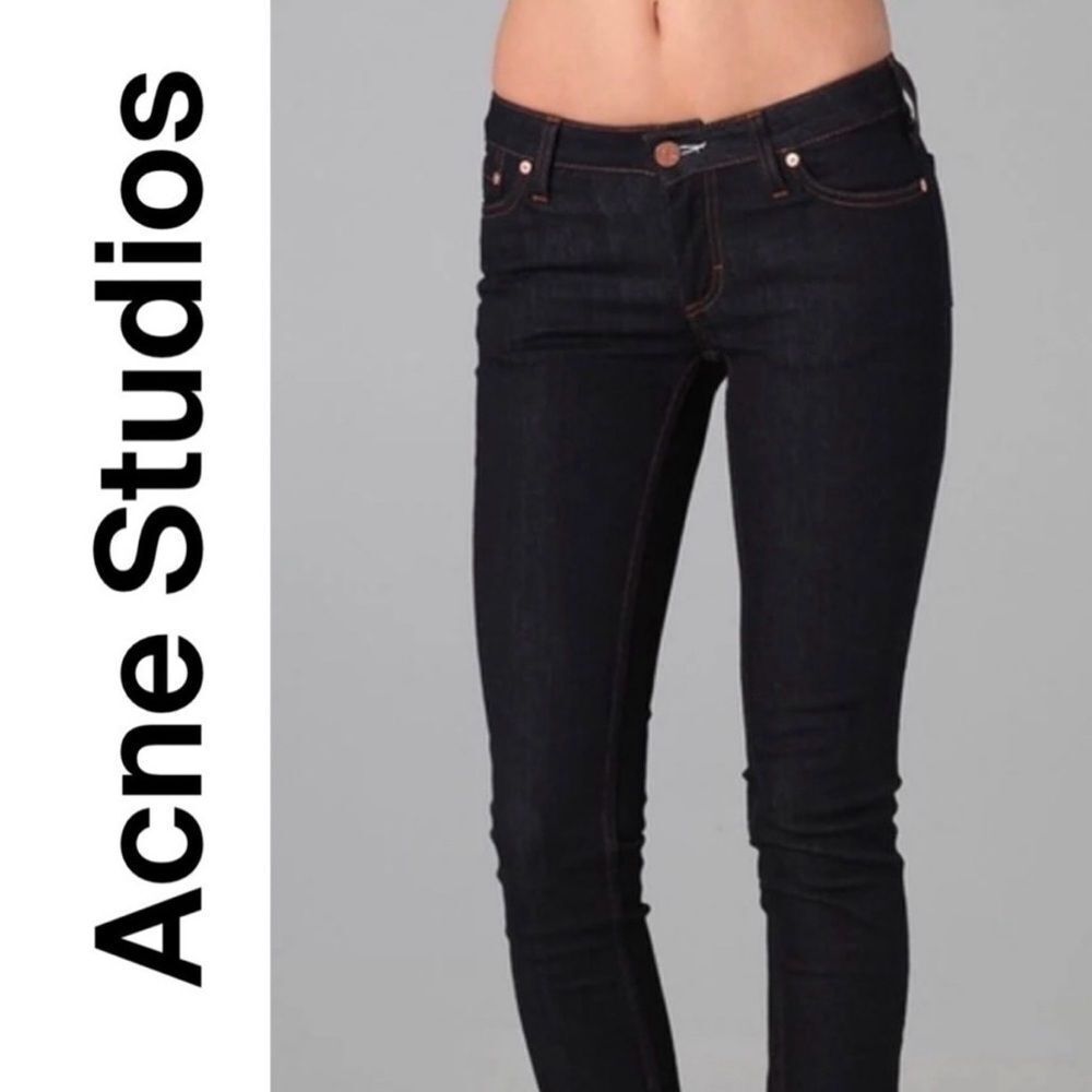 ACNE Low-Rise DarkāWash Kex Straight Leg Jeans